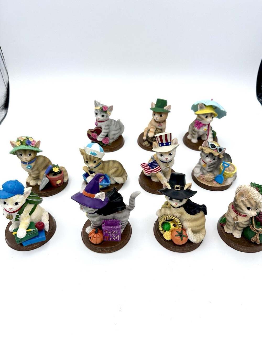 2007 Limited Bradford Exchange Purr-fect Perpetual Cat Calendar Set MISSING Jan